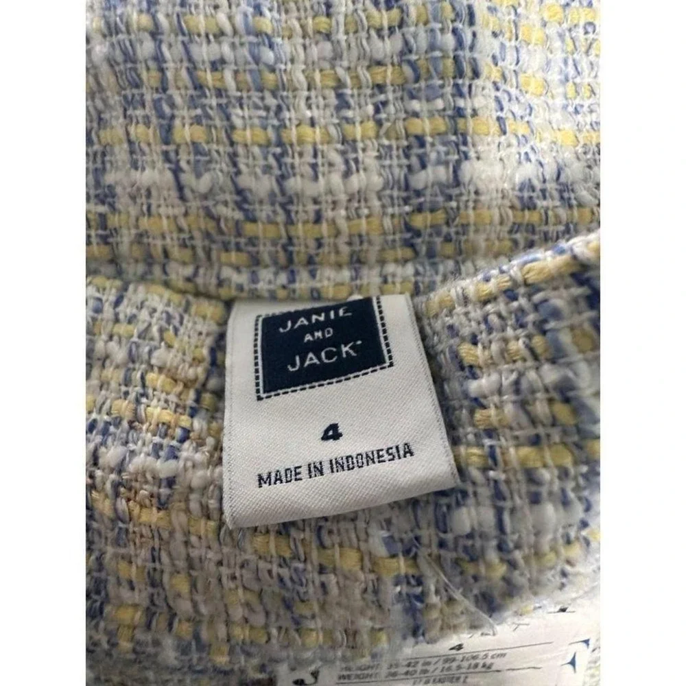 Janie and Jack Tweed Shorts Kids 4 Yellow NWT Textured Dressy‎ Side Zip